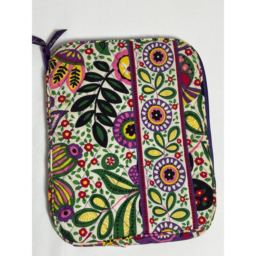 Vera Bradley Viva La Vera Quilted Tablet‎ Sleeve Case Floral Purple Green 10x8